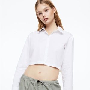 🟣 BOGO! H&M Cropped Button-Down Shirt